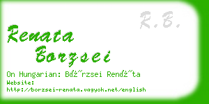 renata borzsei business card